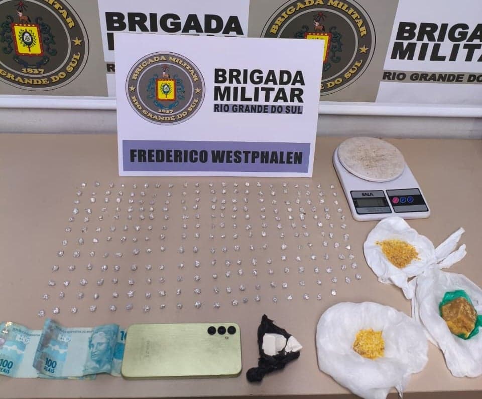 Brigada Militar prende jovem por tráfico de drogas em Frederico Westphalen