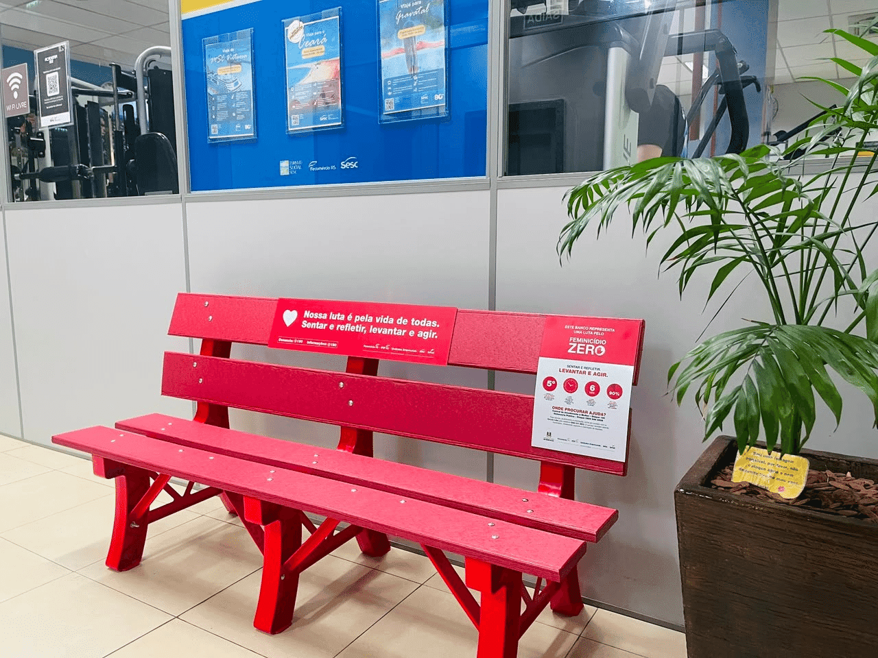 Sesc Frederico Westphalen integra Campanha Banco Vermelho de combate ao feminicídio 