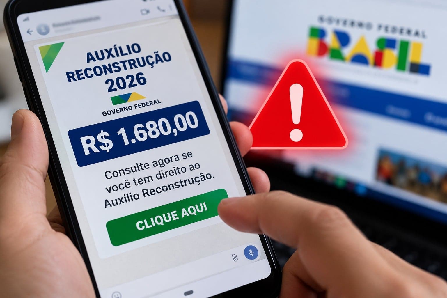 Governo alerta para golpe envolvendo o Auxílio Reconstrução