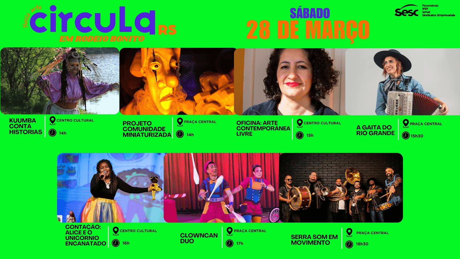 Rodeio Bonito receberá o projeto “Nossa Arte Circula RS” neste sábado