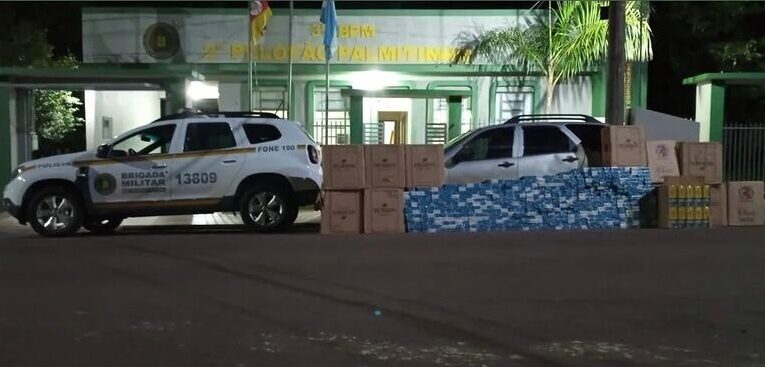 Cigarros contrabandeados são apreendidos em Palmitinho