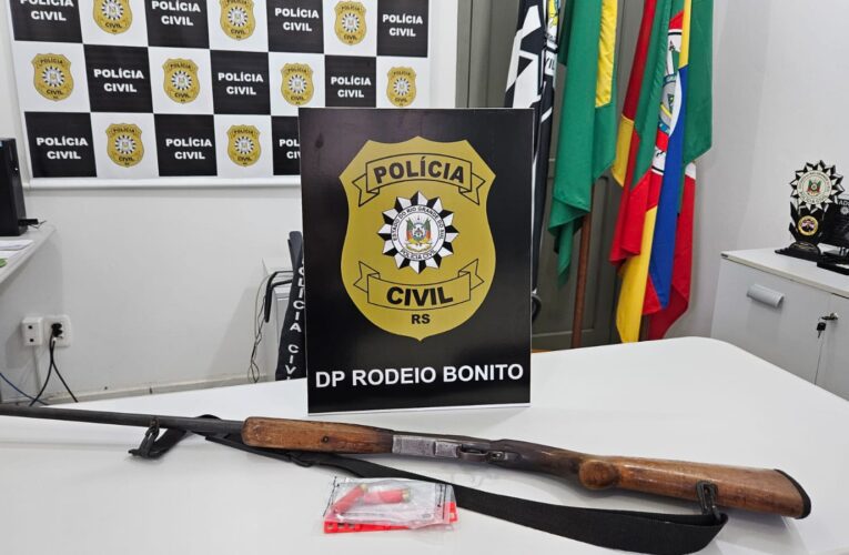 Polícia Civil de Rodeio Bonito cumpre mandado de prisão e apreende arma de fogo e munições